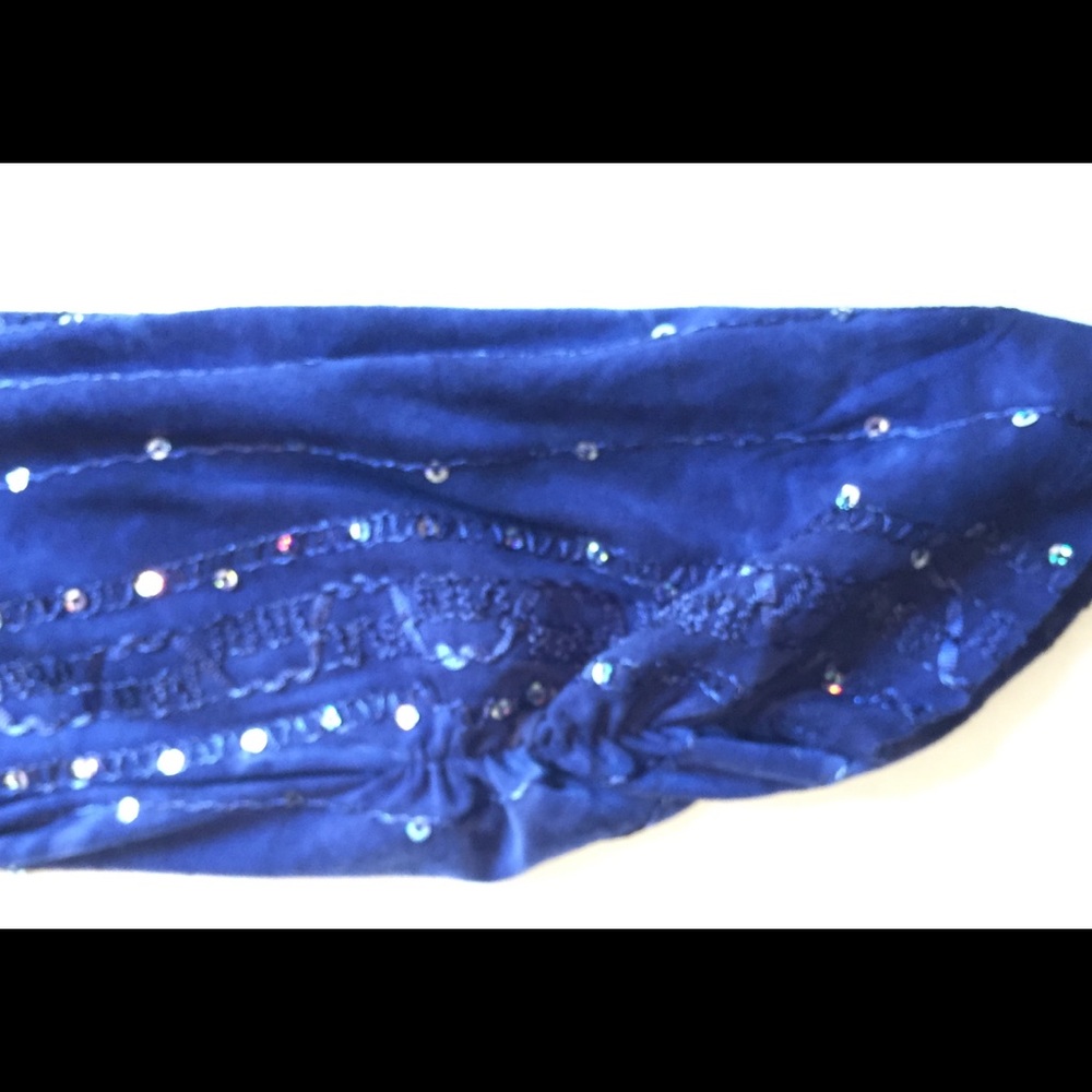 Dress Barn Blue Sequin top SZ S - Picture 7 of 7